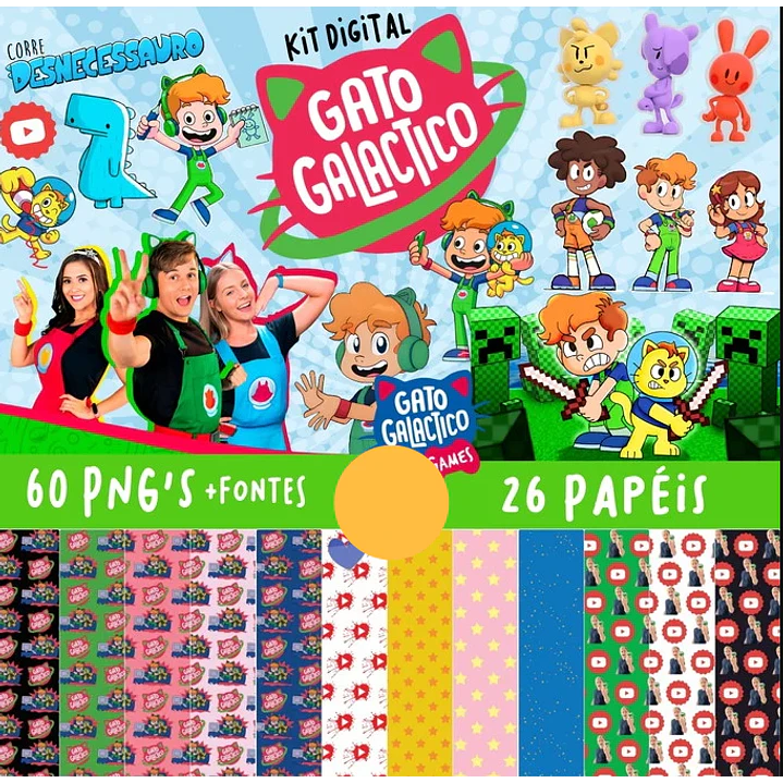 Kit Digital Gato Galatico em Png  1