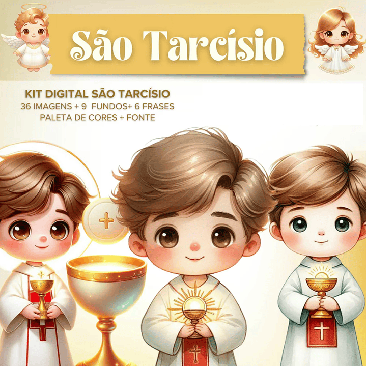 Kit Digital São Tarcísio Santinhos em Png  1