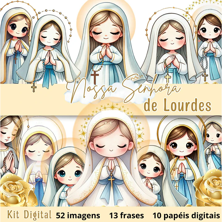 Kit Digital Nossa Senhora de Lurdes em Png   1