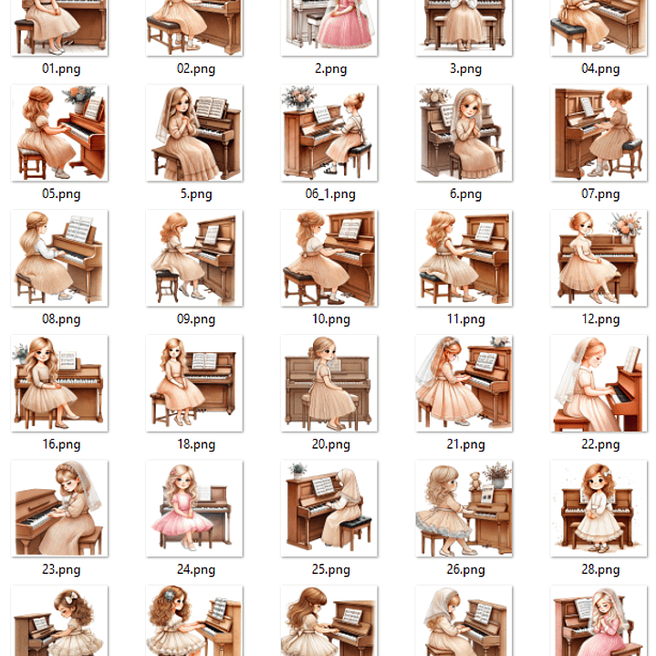 Kit Digital Organista Infantil Meninas em Png  11