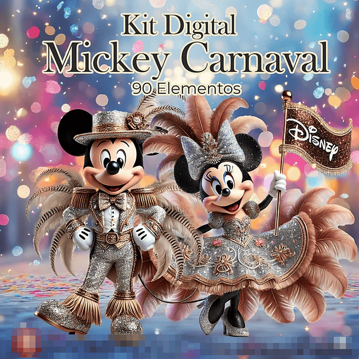 Kit Digital Mickey Carnaval em Png 1