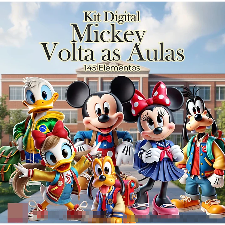 Kit Digital Mickey Volta as Aulas em Png 1