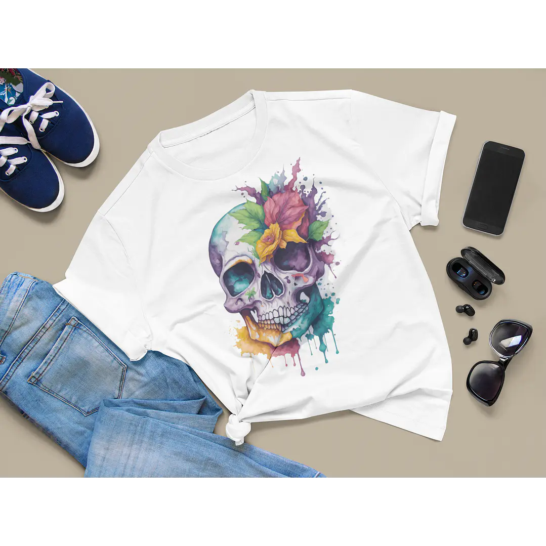 5 Artes para Camisa Caveira Arquivo Editável  3