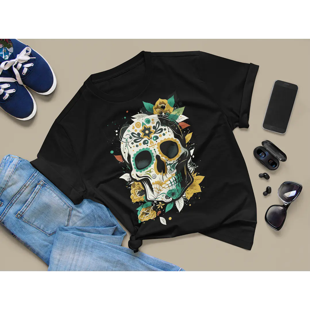 5 Artes para Camisa Caveira Arquivo Editável  1