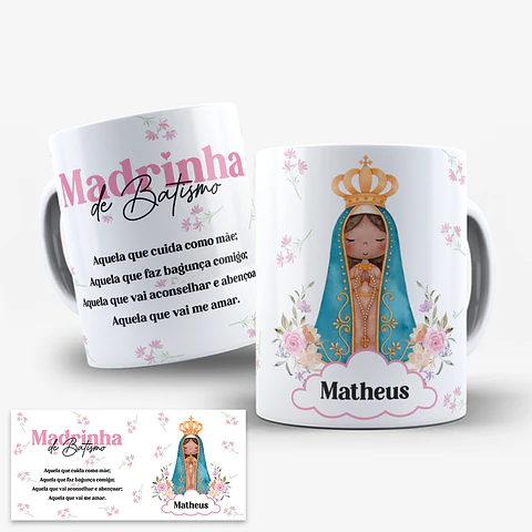 4 Artes para Caneca Dindos Padrinhos Dindas Madrinhas Nossa Senhora Aparecida Arquivo Editável