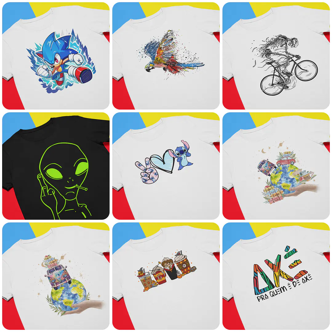 32 Artes para Camisa Temas Diversos Arquivo em Png 3