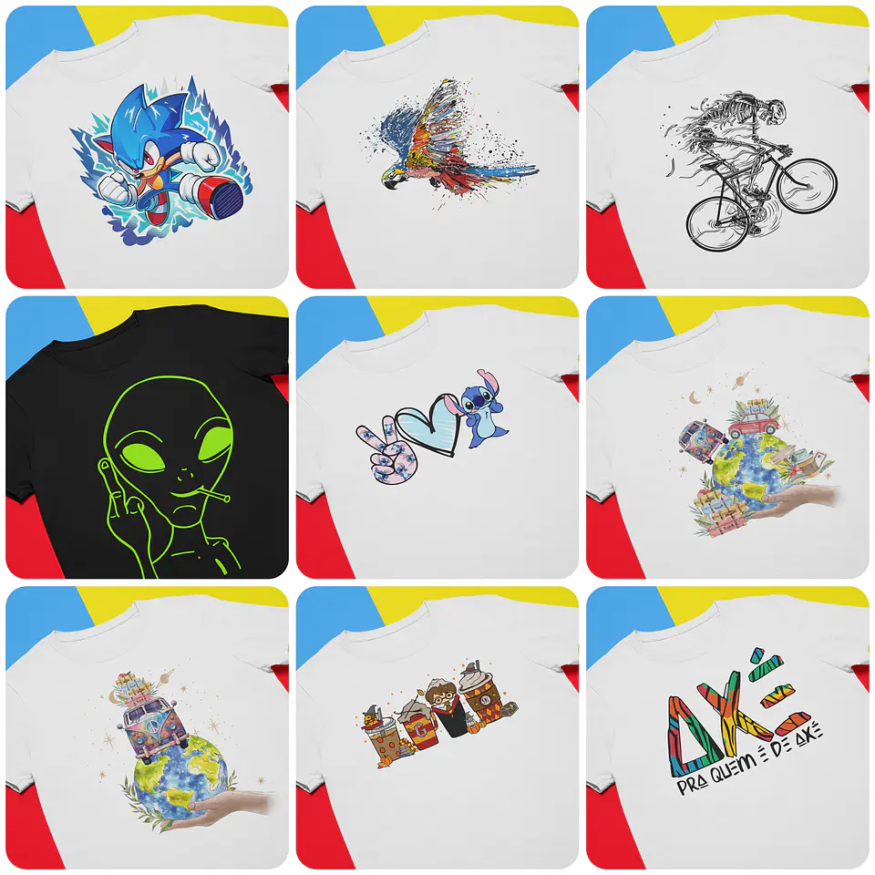 32 Artes para Camisa Temas Diversos Arquivo em Png 3