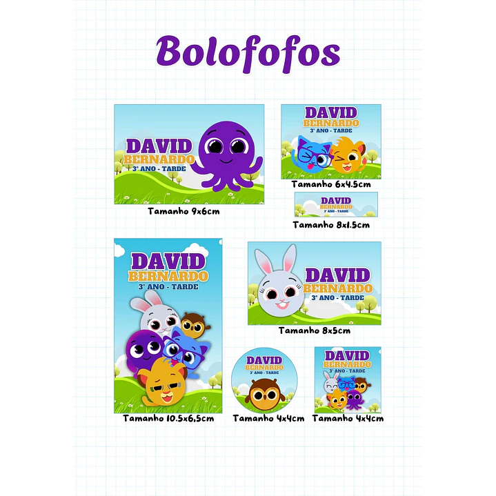 30 Artes para Etiquetas Volta as Aulas Personagens Arquivo Editável  12