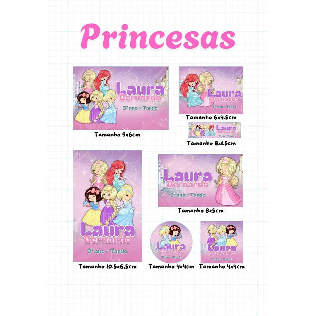 30 Artes para Etiquetas Volta as Aulas Personagens Arquivo Editável  16