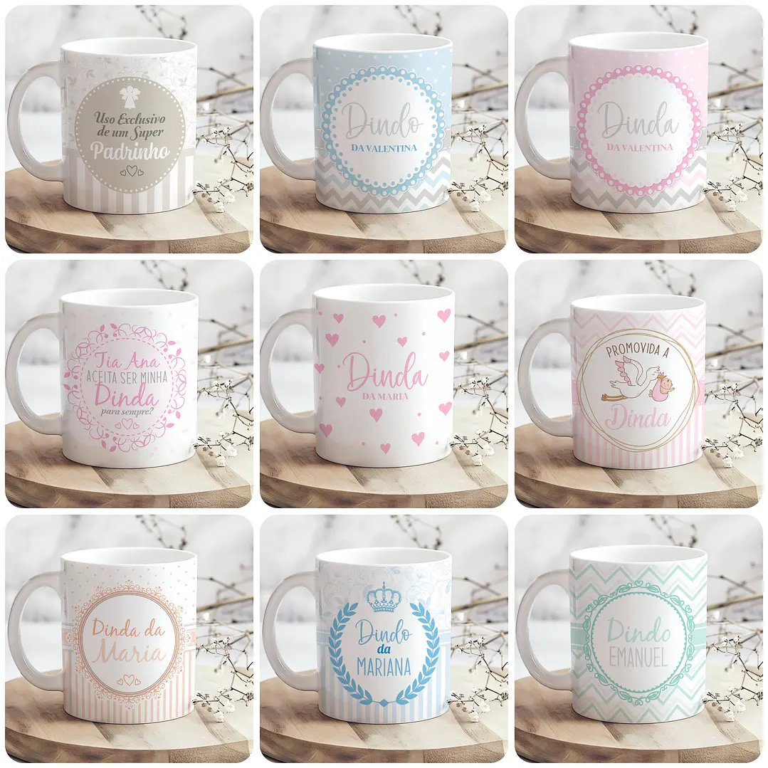 36 Artes para Caneca Dindos Arquivo Editável 1