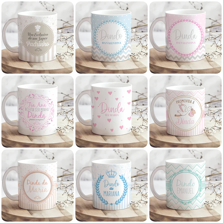 36 Artes para Caneca Dindos Arquivo Editável 1