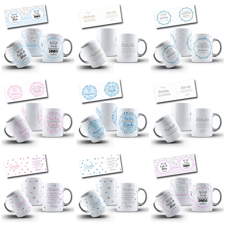 36 Artes para Caneca Dindos Arquivo Editável 3