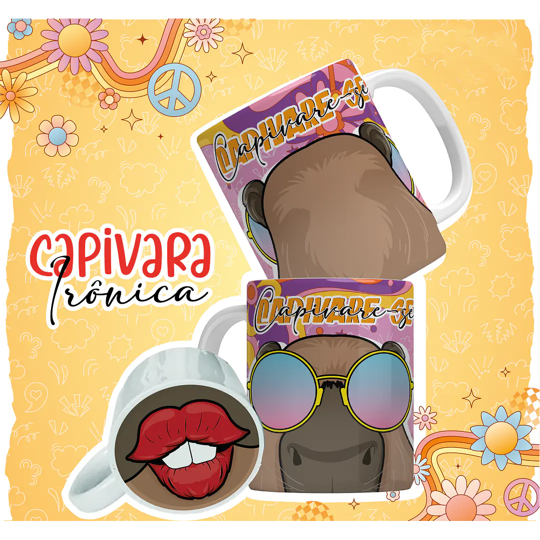 12 Artes para Caneca Capivara Debochada Arquivo em Jpg 2