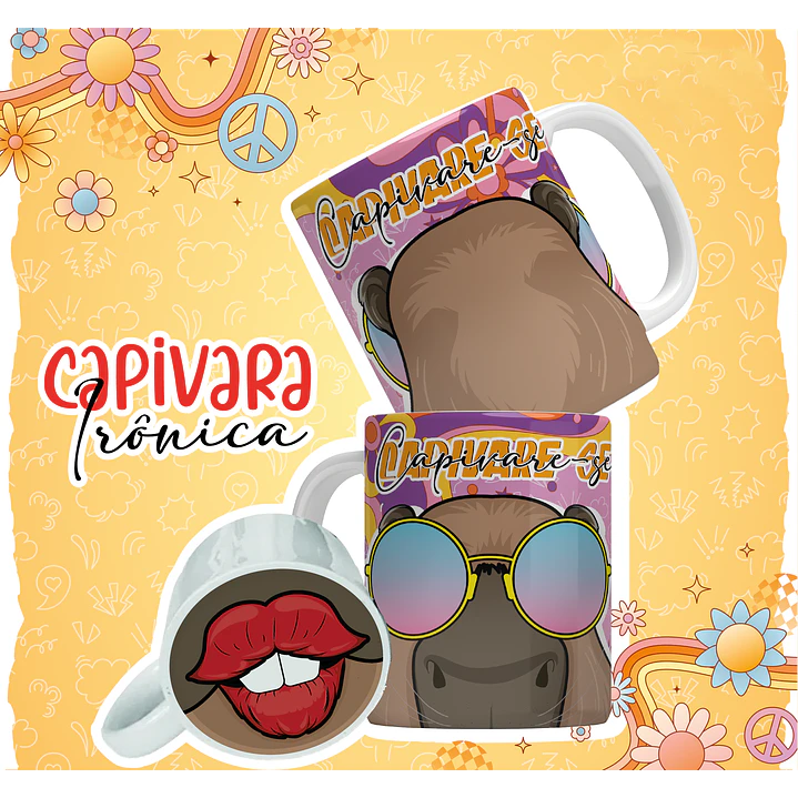 12 Artes para Caneca Capivara Debochada Arquivo em Jpg 2