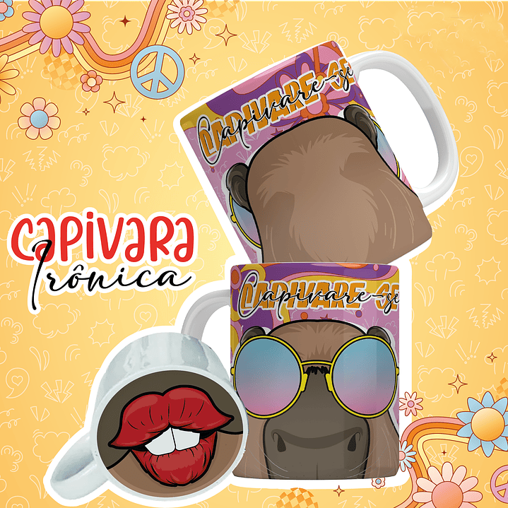 12 Artes para Caneca Capivara Debochada Arquivo em Jpg 2