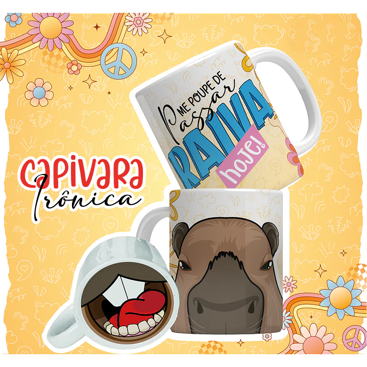 12 Artes para Caneca Capivara Debochada Arquivo em Jpg 3