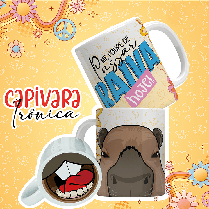 12 Artes para Caneca Capivara Debochada Arquivo em Jpg 3