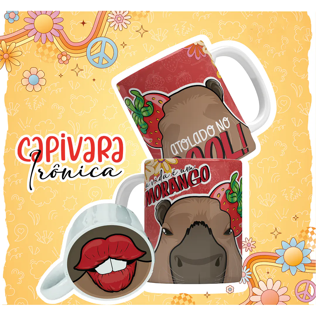 12 Artes para Caneca Capivara Debochada Arquivo em Jpg 5