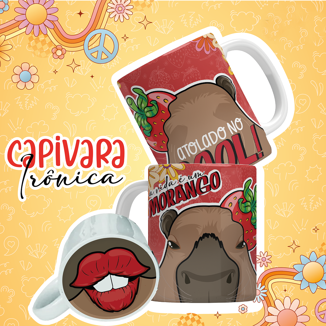 12 Artes para Caneca Capivara Debochada Arquivo em Jpg 5