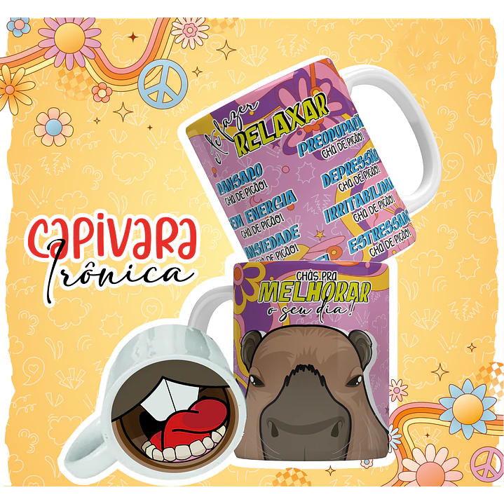 12 Artes para Caneca Capivara Debochada Arquivo em Jpg 13