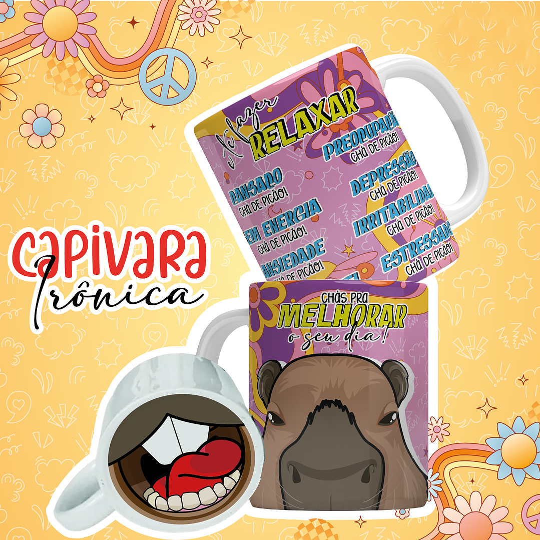 12 Artes para Caneca Capivara Debochada Arquivo em Jpg 13