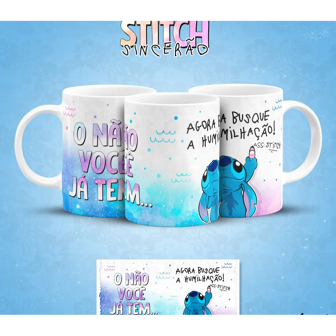 13 Artes para Caneca Stitch Sincerão Arquivo em Jpg  6
