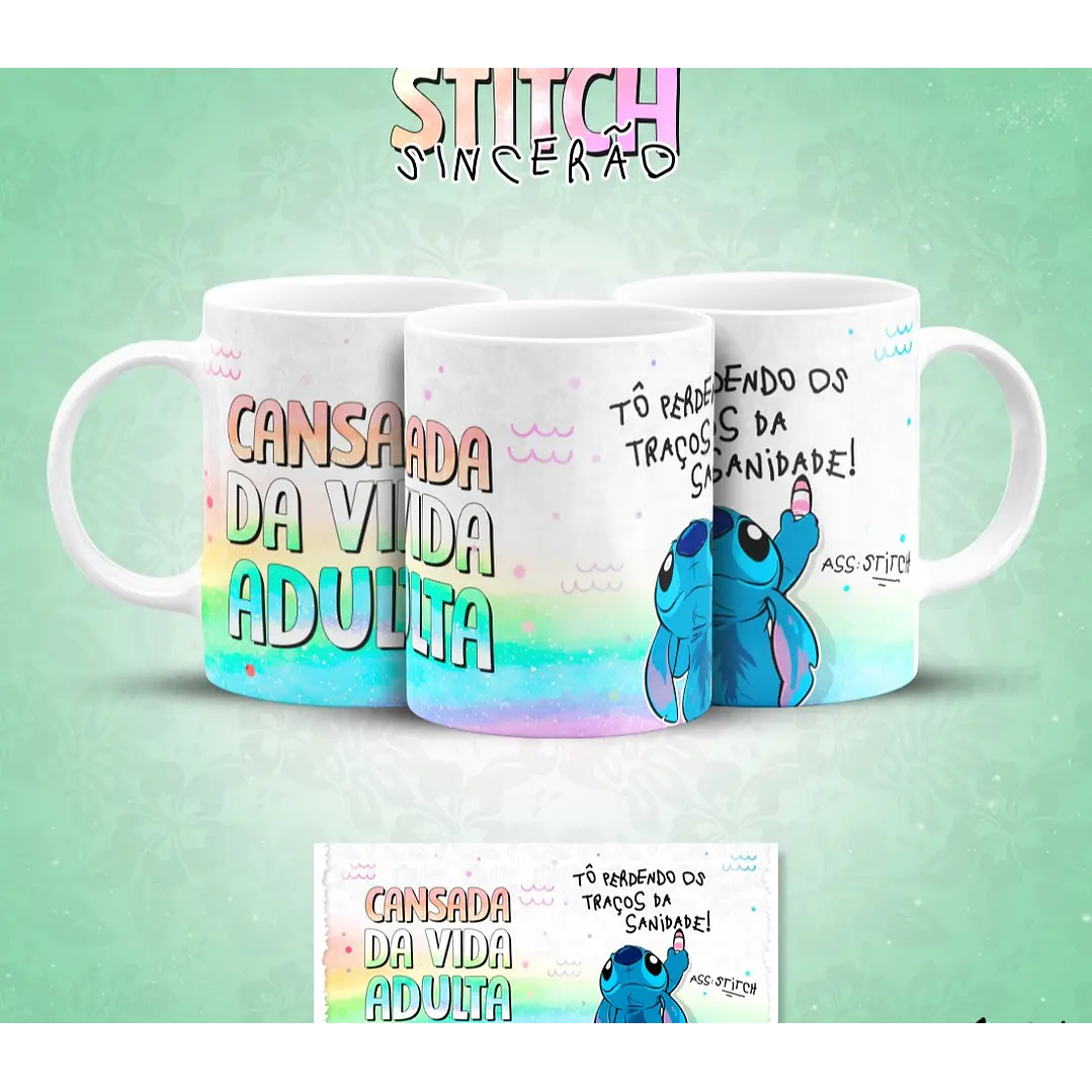 13 Artes para Caneca Stitch Sincerão Arquivo em Jpg  9