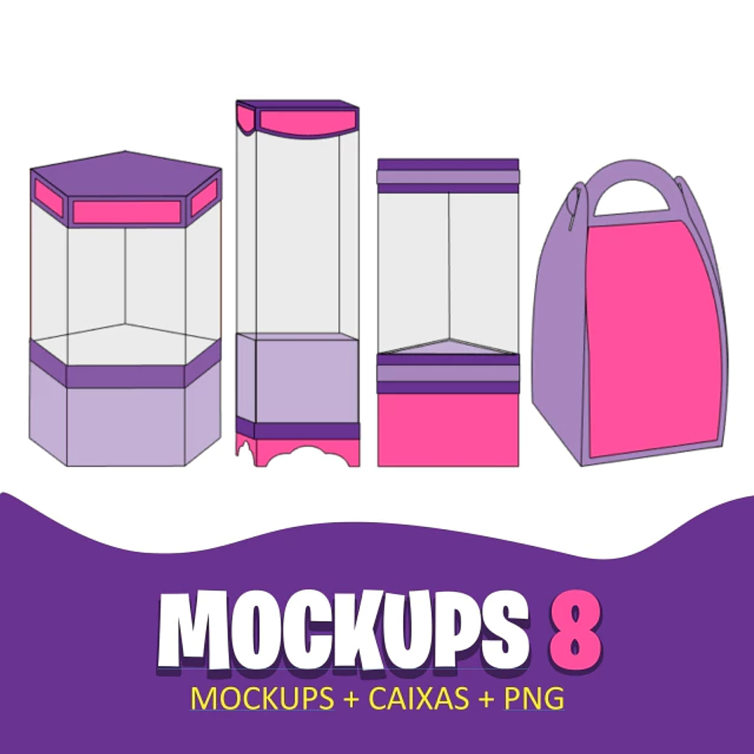 Arquivos Mockups Caixinhas Personalizados Festa em Png 3