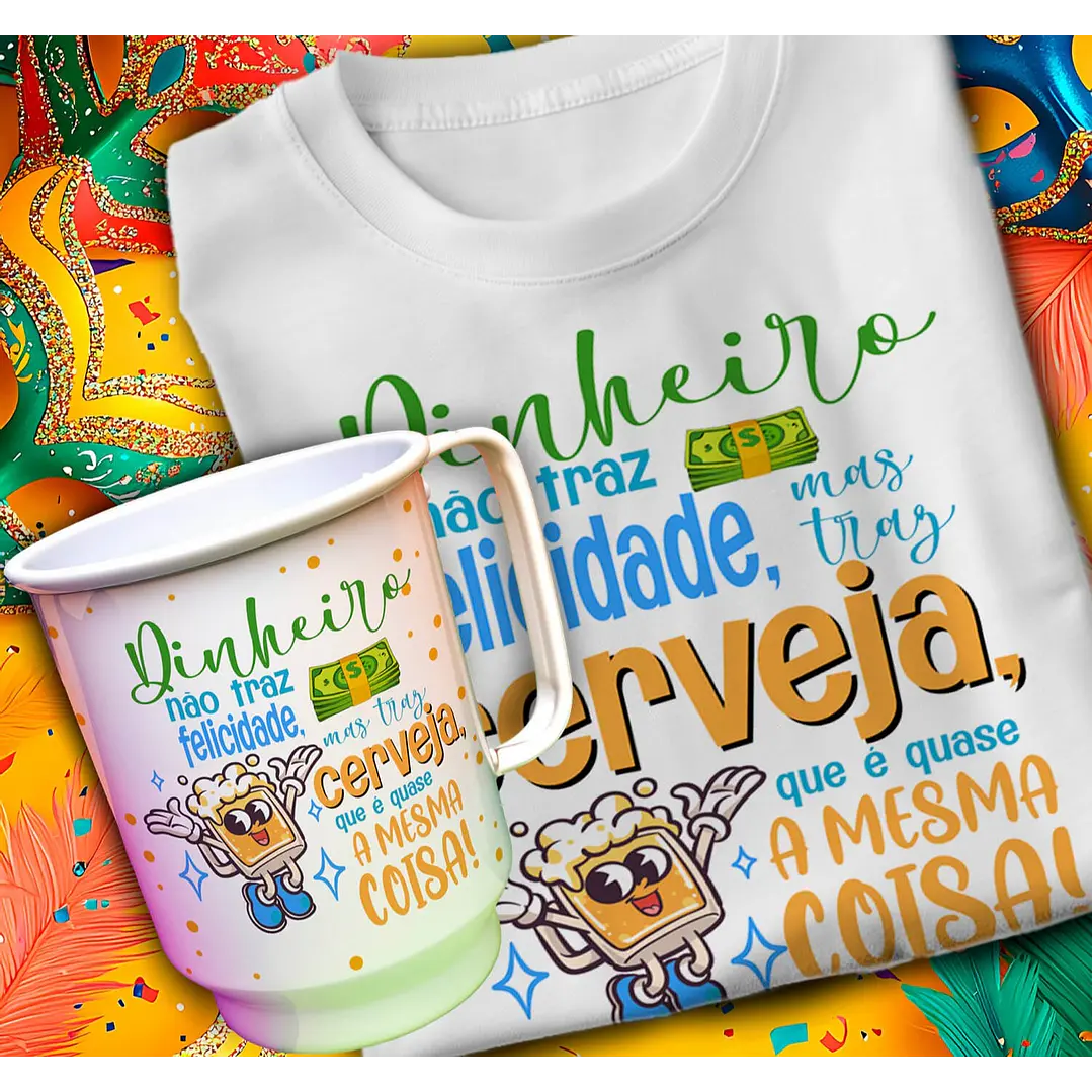 24 Artes para Caneca e Camisa Carnaval Arquivo em Editável 1