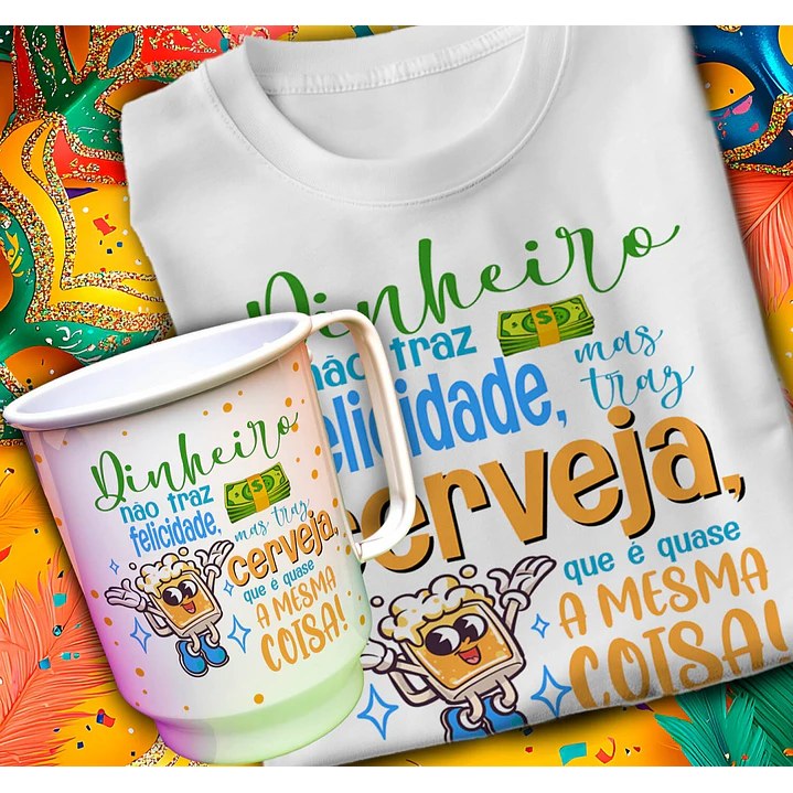 24 Artes para Caneca e Camisa Carnaval Arquivo em Editável 1