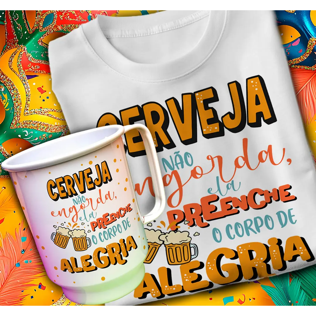 24 Artes para Caneca e Camisa Carnaval Arquivo em Editável 2