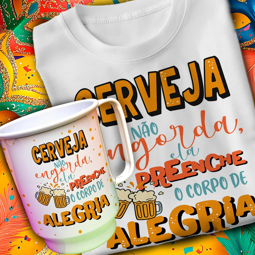 24 Artes para Caneca e Camisa Carnaval Arquivo em Editável 2