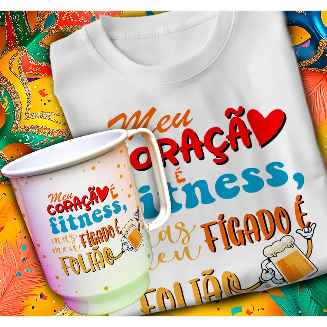 24 Artes para Caneca e Camisa Carnaval Arquivo em Editável 3