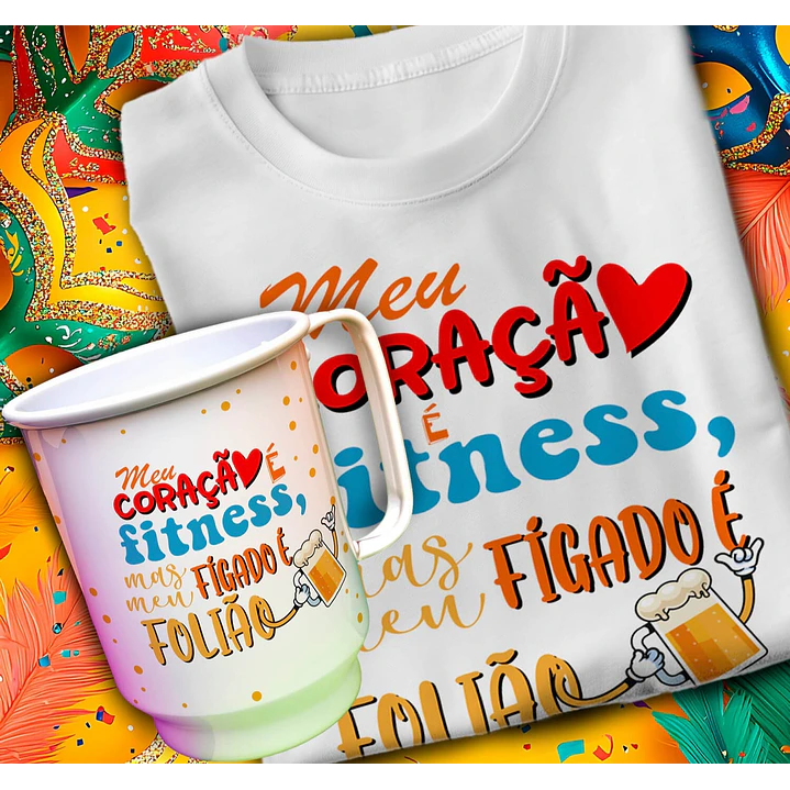 24 Artes para Caneca e Camisa Carnaval Arquivo em Editável 3