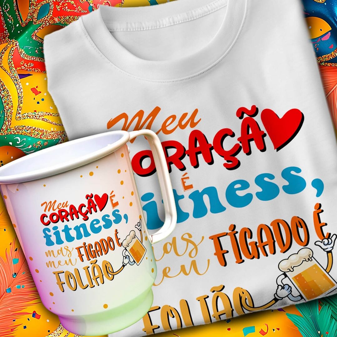 24 Artes para Caneca e Camisa Carnaval Arquivo em Editável 3