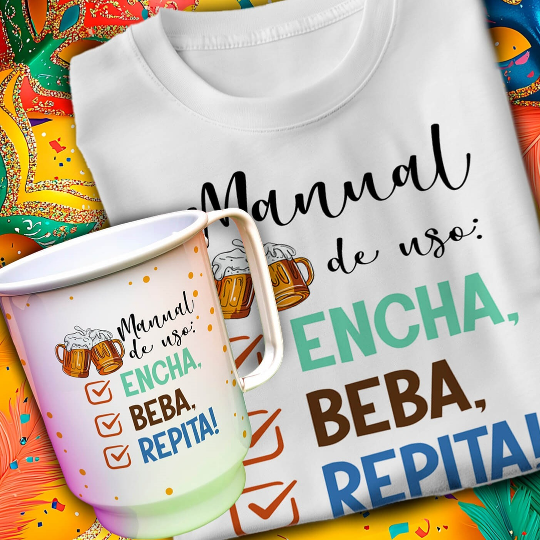 24 Artes para Caneca e Camisa Carnaval Arquivo em Editável 6