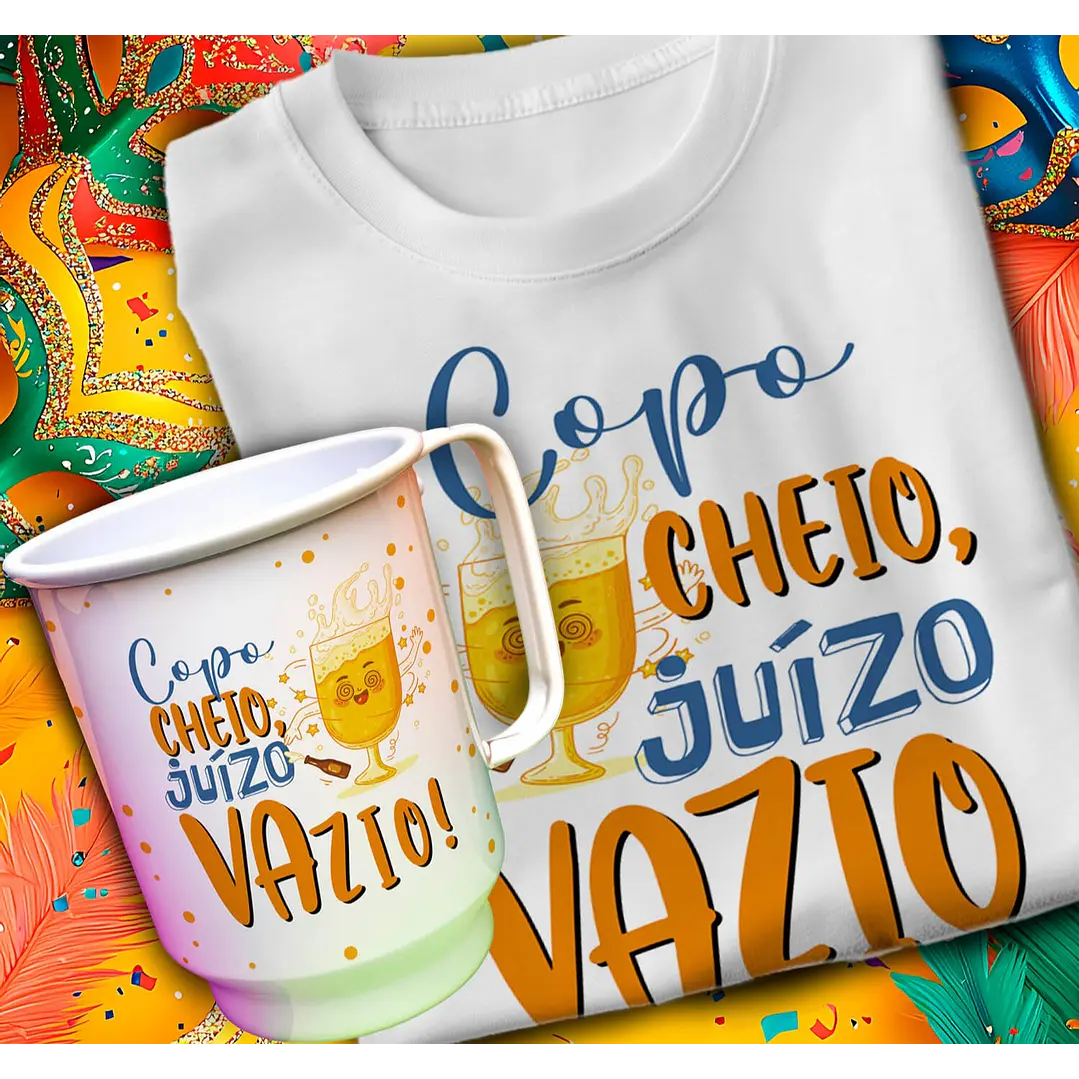 24 Artes para Caneca e Camisa Carnaval Arquivo em Editável 7