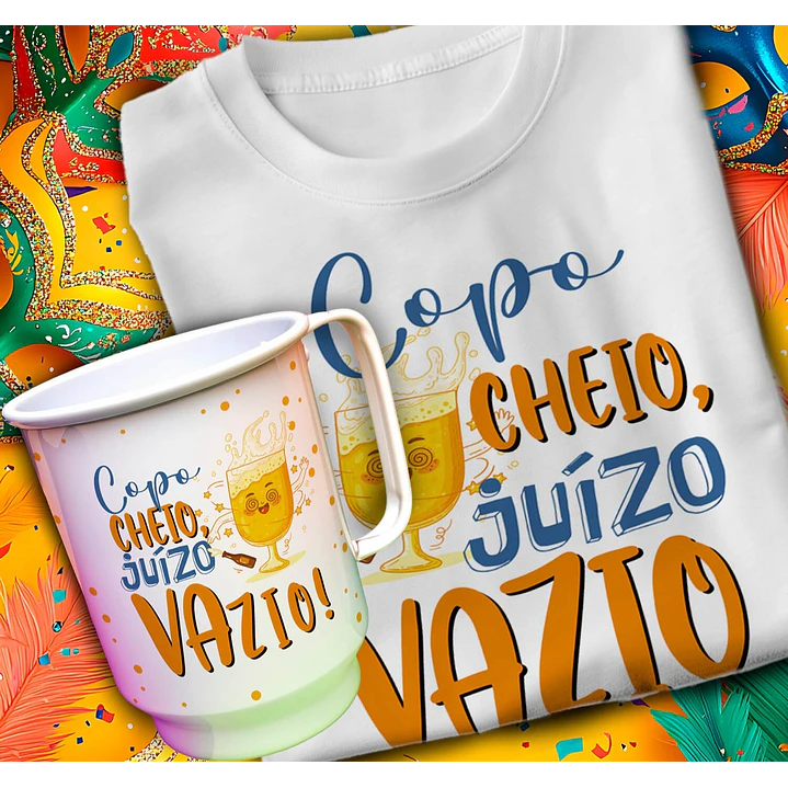 24 Artes para Caneca e Camisa Carnaval Arquivo em Editável 7