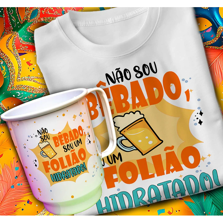 24 Artes para Caneca e Camisa Carnaval Arquivo em Editável 9