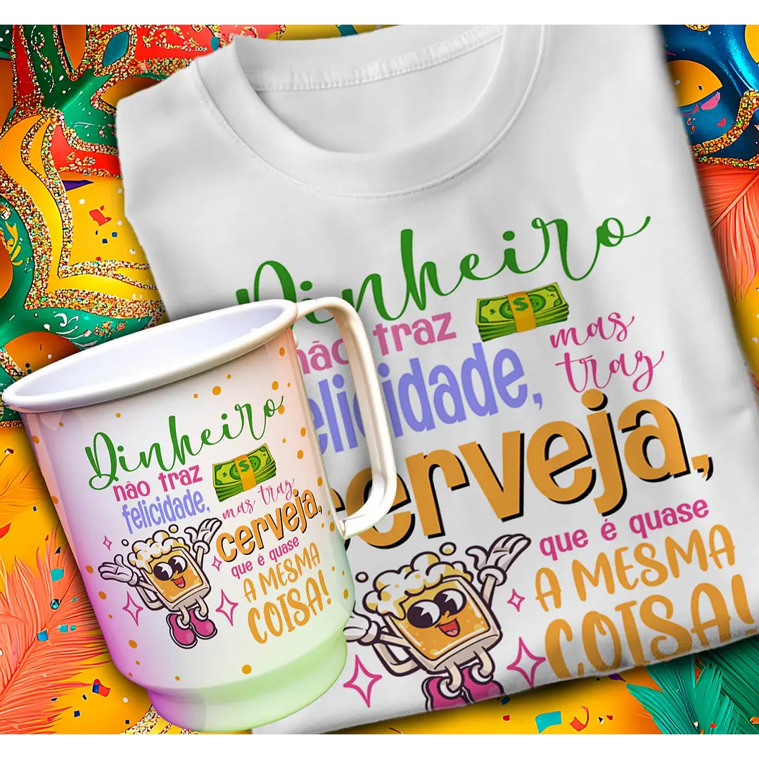 24 Artes para Caneca e Camisa Carnaval Arquivo em Editável 12