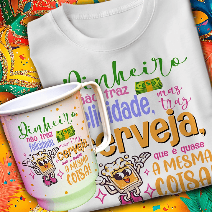 24 Artes para Caneca e Camisa Carnaval Arquivo em Editável 12