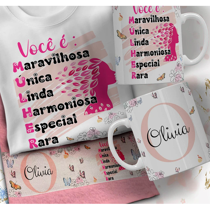 66 Artes para Caneca Camisa e Toalhinha Dia das Mulheres Arquivo em Editável  17