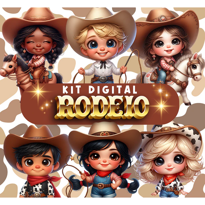 Kit Digital Rodeio Cowboy em Png 1