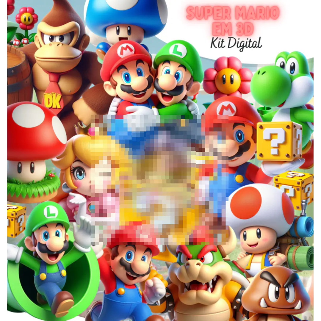 Kit Digital Super Mario 3d Arquivo em Png  1