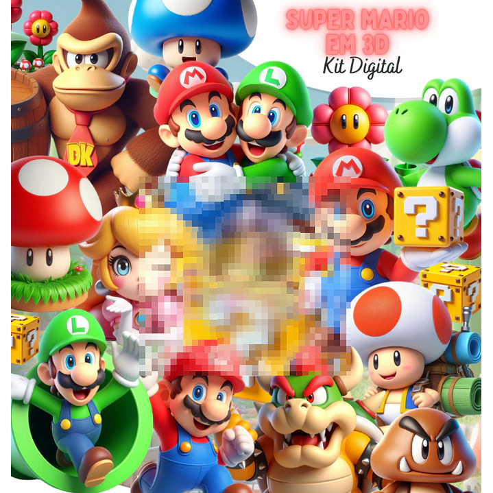 Kit Digital Super Mario 3d Arquivo em Png  1