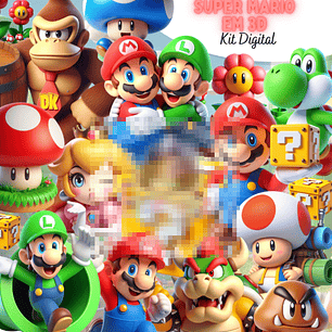 Kit Digital Super Mario 3d Arquivo em Png 