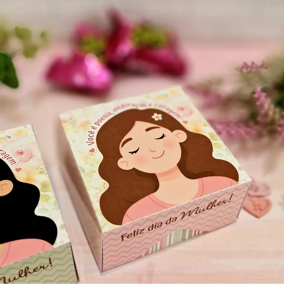 Arquivo Caixa Multiuso Dia da Mulher Kit Digital em Pdf e Png 4