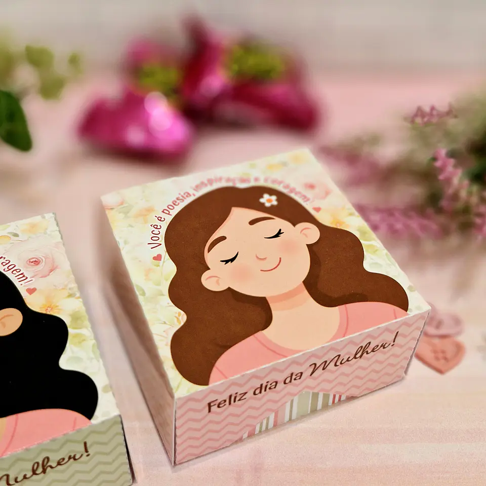 Arquivo Caixa Multiuso Dia da Mulher Kit Digital em Pdf e Png 4