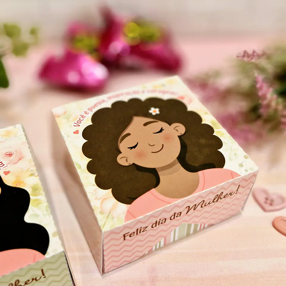 Arquivo Caixa Multiuso Dia da Mulher Kit Digital em Pdf e Png 5