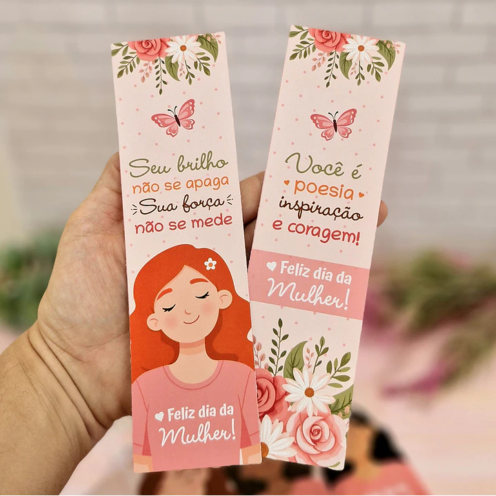 Arquivo Marca Pagina Dia da Mulher Kit Digital em Pdf e Png 1